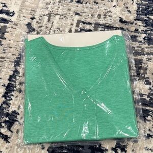 Green V-Neck Short Sleeve Tee